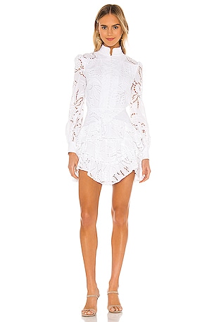 SAU LEE Rebecca Mini Dress in White | REVOLVE