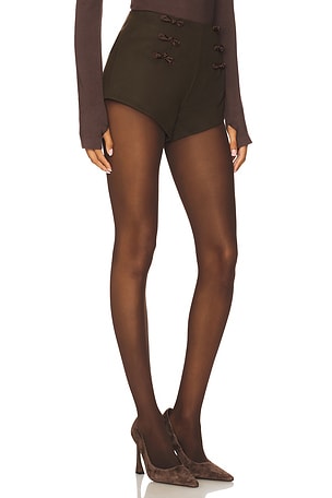 SAU LEE Niki Suede Short in Brown. Size 8. Also