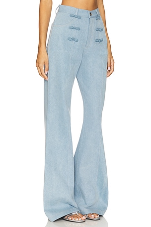 SAU LEE Dylan Denim Pant in Blue