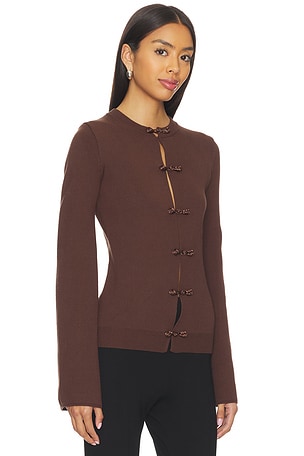 SAU LEE Clover Cardigan in Brown. Size XS. Also