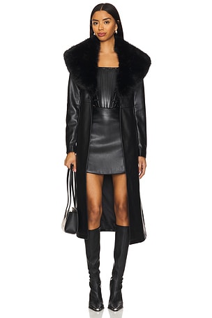 Simone Faux Leather Coat SAU LEE