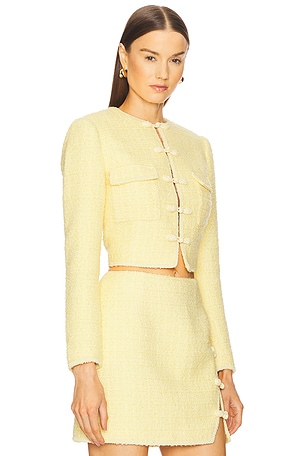 SAU LEE Abbie Tweed Jacket in Lemon