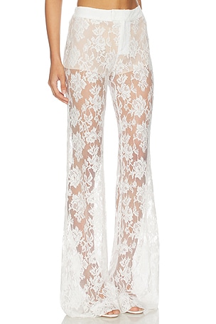 SAU LEE Saphina Lace Pant in White