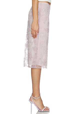 SAU LEE Grace Midi Skirt in Pink. Size 00. Also