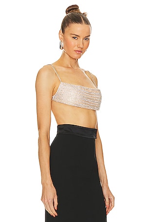 SAU LEE Zafina Top in Metallic Silver