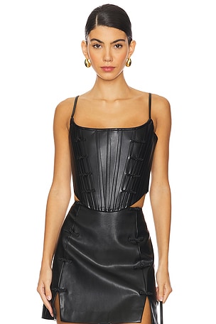 Nadia Faux Leather Corset SAU LEE