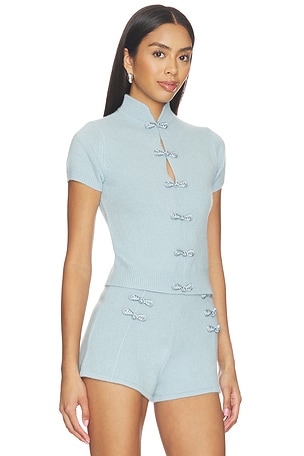 SAU LEE Mountain Cashmere Top in Slate