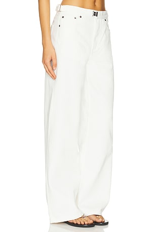 Still Here Buckle Wide Leg Jeans in White