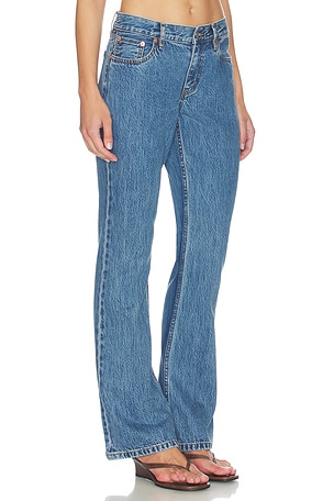 Still Here Tomorrow Low Rise Skinny Bootcut Jeans in Blue