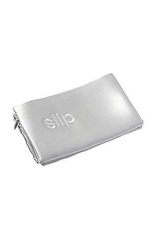 slip Queen/Standard Pure Silk Pillowcase In Silver in Metallic Silver