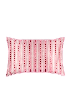 slip Pure Silk Queen Pillowcase With Lace Trim in Pink