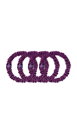 slip Skinny Scrunchies Set Of 4 in Dark Purple