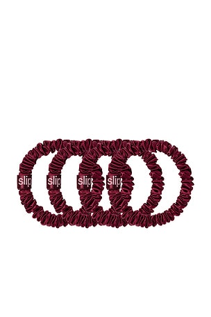 slip Skinny Scrunchies Set Of 4 in Burgundy