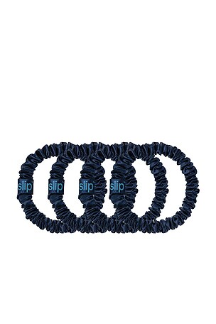 slip Skinny Scrunchies Set Of 4 in Navy