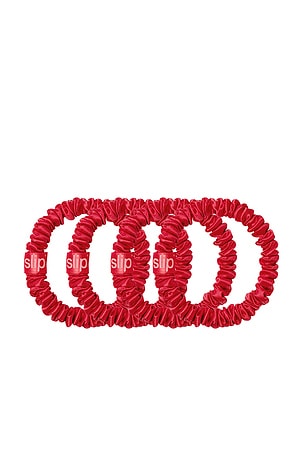 slip Skinny Scrunchies Set Of 4 in Red
