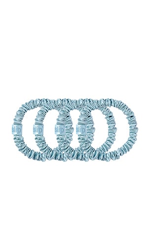 slip Skinny Scrunchies Set Of 4 in Sky Blue