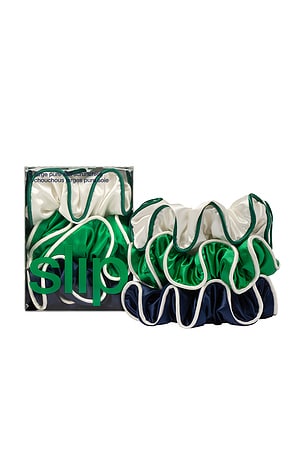 Set Of 3 Pure Silk Large Scrunchies slip