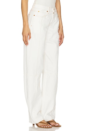 SLVRLAKE Paloma Seam Barrel Leg Jeans in White