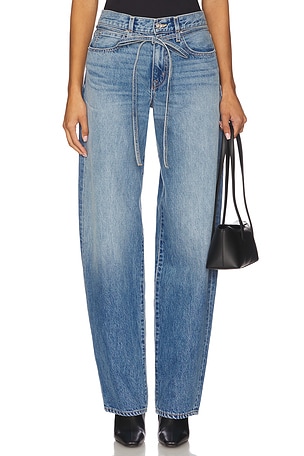 Hailey Belted Relaxed Curve Jeans SLVRLAKE