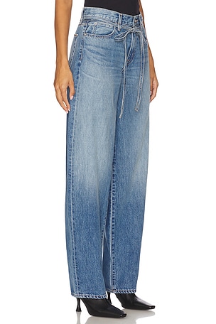 SLVRLAKE Hailey Belted Relaxed Curve Jeans in Blue