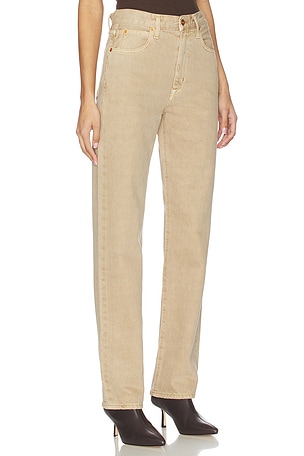 SLVRLAKE London High Rise Straight Leg Jeans in Taupe