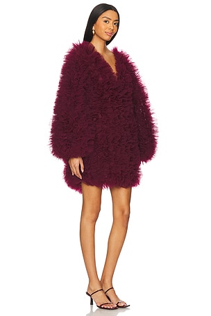 SELEZZA LONDON Bambina Mini Dress in Burgundy