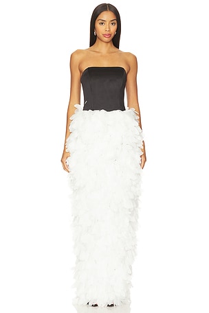 Strapless Floral Applique Dress SELEZZA LONDON