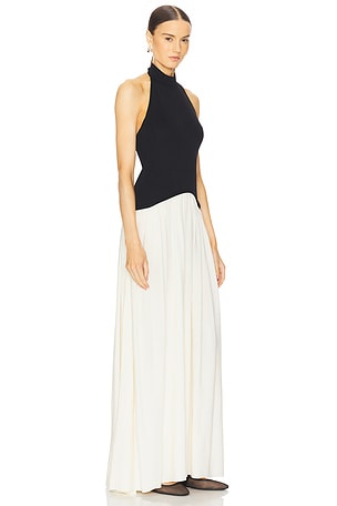 Solid & Striped Halter Soglio Dress in Beige