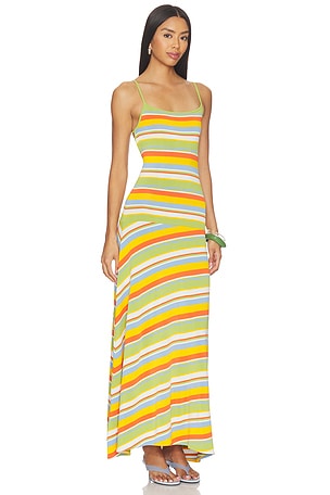 Solid & Striped The Lottie Dress in Green,Orange