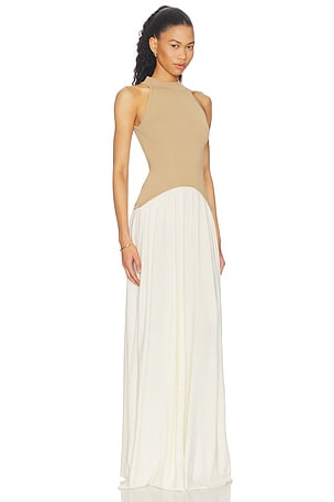 Solid & Striped The Isola Dress in Tan,White