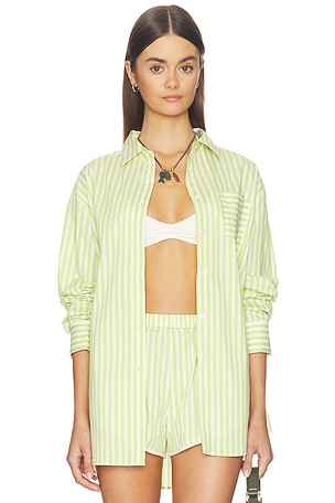 The Avril Button Down Top Solid & Striped