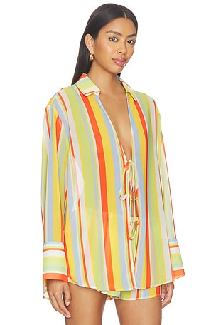 Solid & Striped The Jaclyn Tunic in Orange,Green