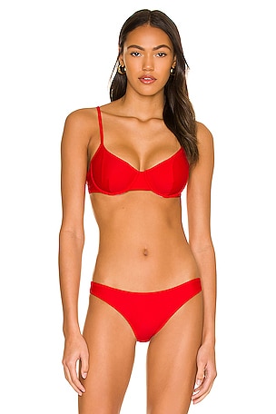 The Eva Bikini Top Solid & Striped
