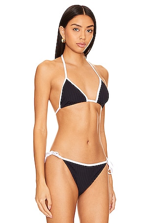 Solid & Striped Iris Bikini Top in Black