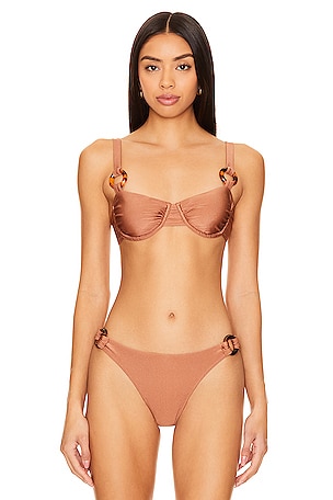 Maia Bikini Top Solid & Striped