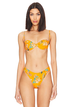 It's Now Cool The Bralette Bikini Top in Crinkle Tangerine