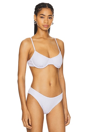 Solid & Striped The Daphne Bikini Top in Lavender