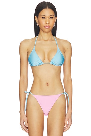 HAUT DE MAILLOT DE BAIN TRIANGLE RÉVERSIBLE THE INES Solid & Striped