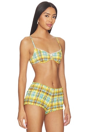 Solid & Striped The Daphne Bikini Top in Yellow,Blue