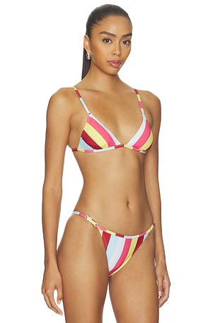 Solid & Striped The Lulu Bikini Top in Pink. Size XL. Also