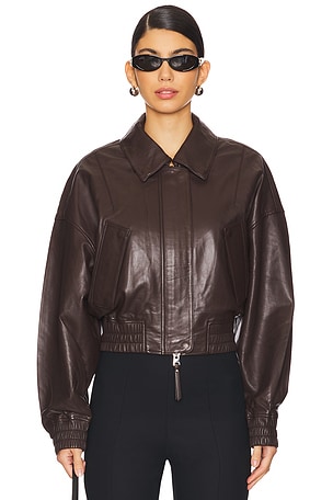 Ella Leather Bomber Shoreditch Ski Club