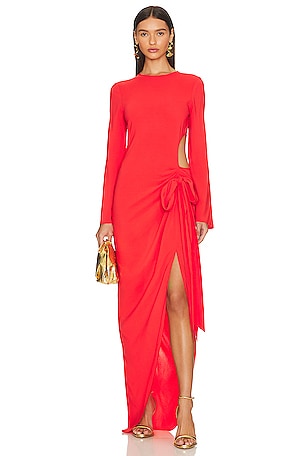SILVIA TCHERASSI Temis Gown in Orange | REVOLVE