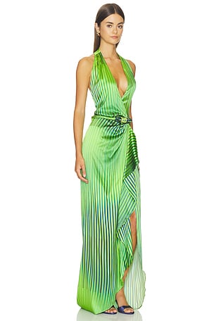 SILVIA TCHERASSI Gypsy Dress in Green