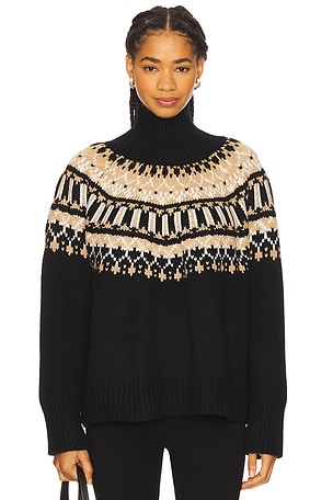 Scottie Slouchy Fairisle Mock Neck Sweater SABLYN