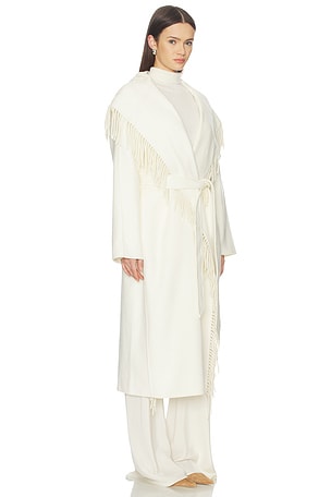 SABLYN Charli Hooded Coat With Fringe in Ivory