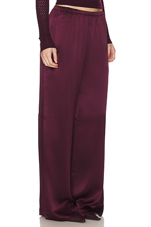 SABLYN Lexi Lower Rise Relaxed Pant in Burgundy. Size S. Also