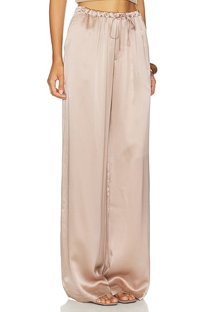 SABLYN Silk Gemma Pull On Straight Leg Pant in Beige