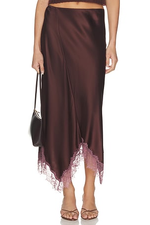 Keri Paneled Bias Skirt With Lace SABLYN