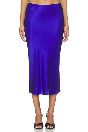 Miranda Scallop Trim Bias Cut Pull On Skirt SABLYN