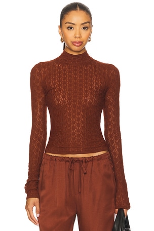 Rhea Longsleeve Mock Neck Top SABLYN